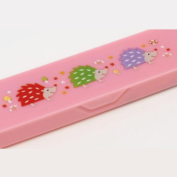 Pink Hedgehog Pencil Case Sugar Booger Hinged Plastic Box NEW NIP Rosy Shade - Picture 2 of 9